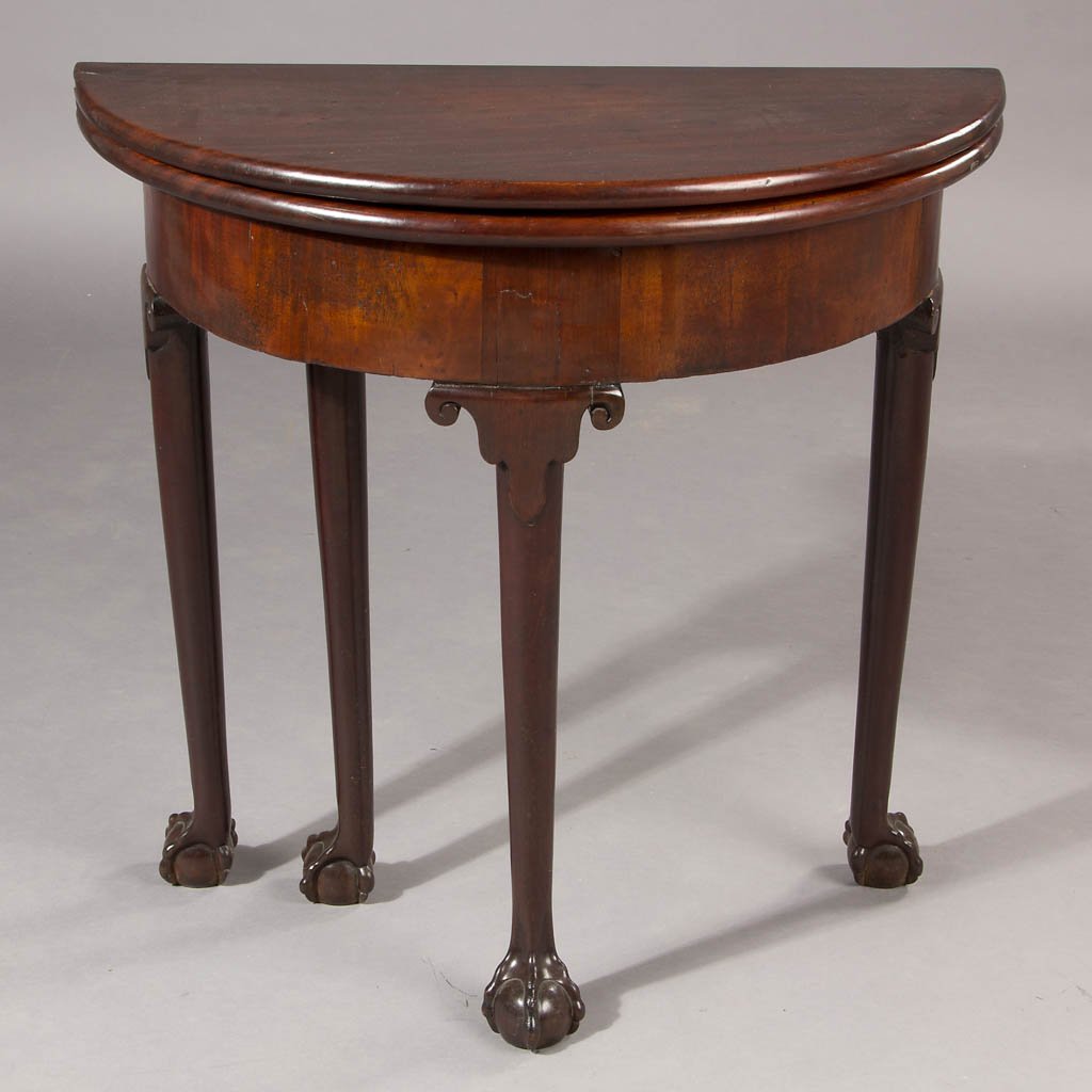 GEORGIAN CARVED MAHOGANY CARD TABLE (1 of 3)