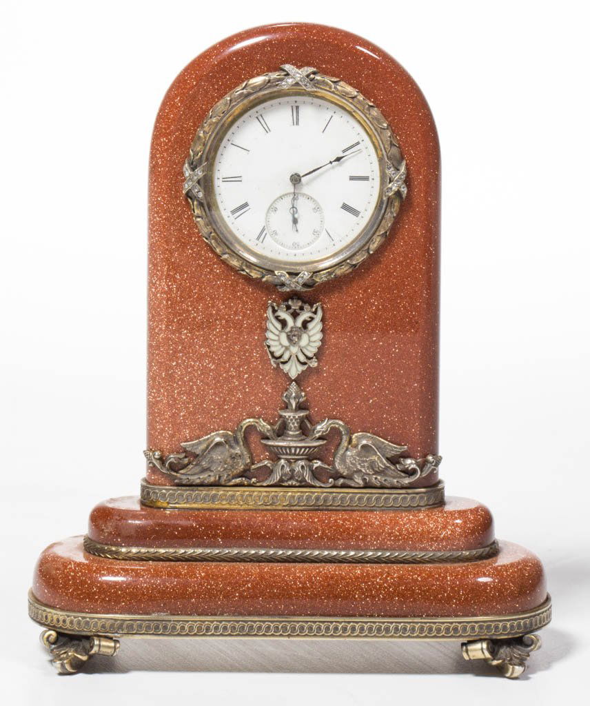 RUSSIAN GILT-SILVER, GOLDSTONE, AND JEWEL ENCRUSTED (1 of 8)