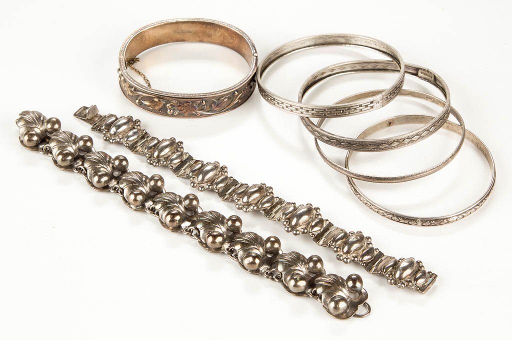 ASSORTED VINTAGE STERLING SILVER BRACELETS, LOT OF (1 of 1)