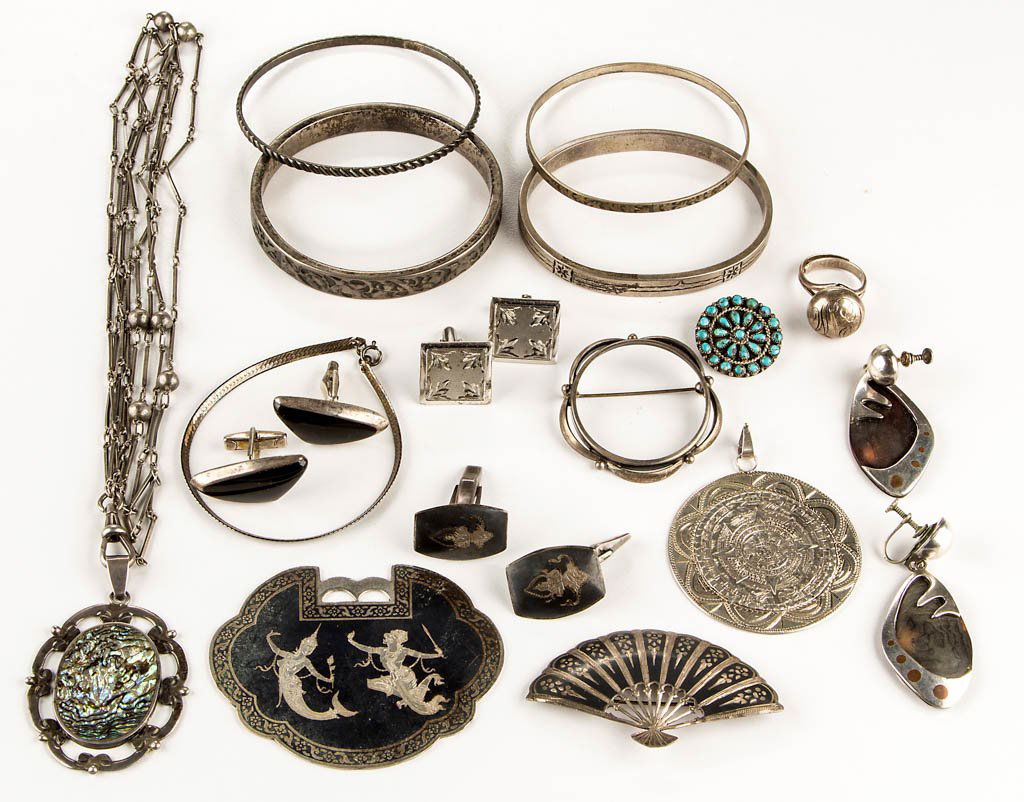 VINTAGE STERLING SILVER JEWELRY, LOT OF 20 PIECES (1 of 1)