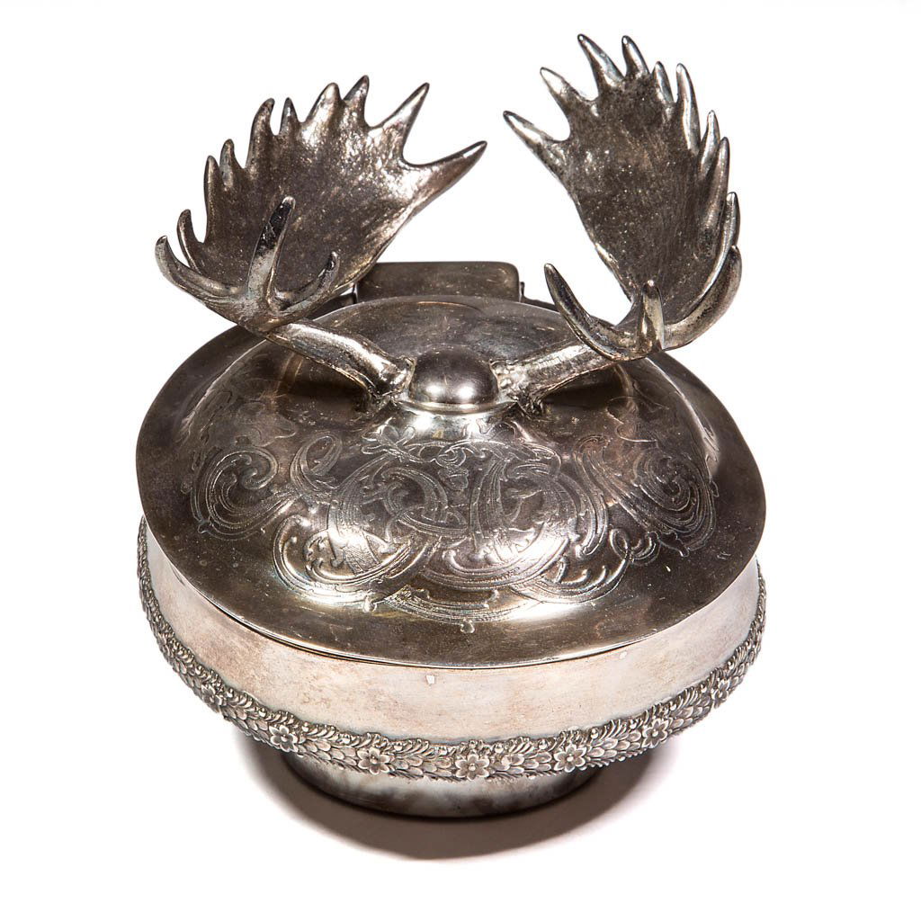 TIFFANY STERLING SILVER MOOSE ANTLER INK WELL (1 of 6)
