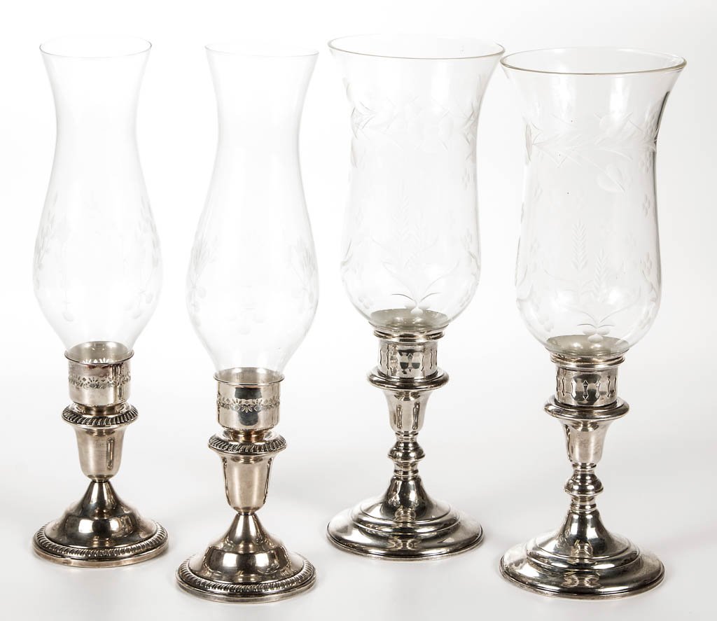 AMERICAN STERLING SILVER WEIGHTED CANDLESTICKS WITH (1 of 1)