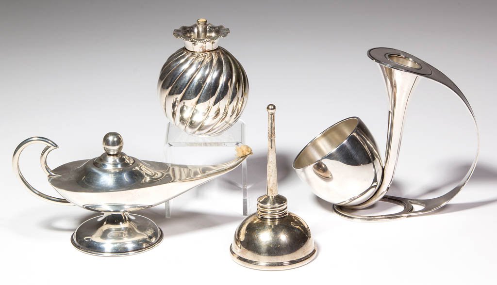 STERLING SILVER LIGHTING AND TABLE ARTICLES, LOT OF (1 of 1)