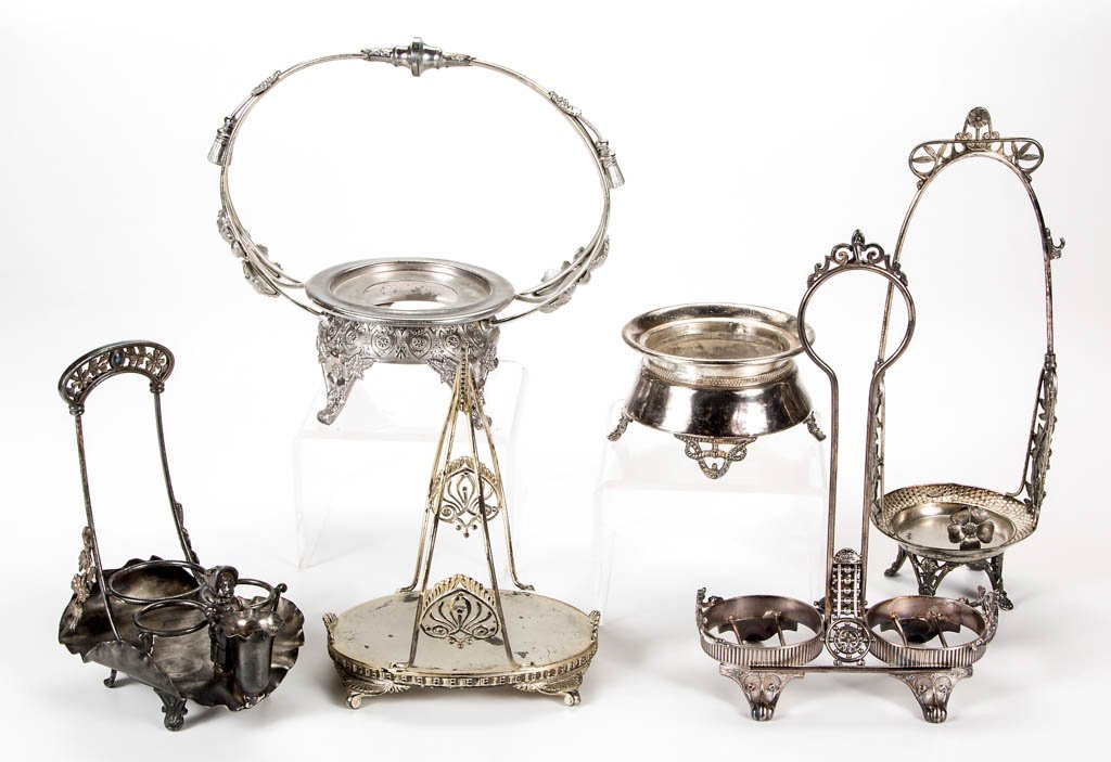 VICTORIAN QUADRUPLE-PLATE SILVER STANDS, LOT OF SIX (1 of 1)