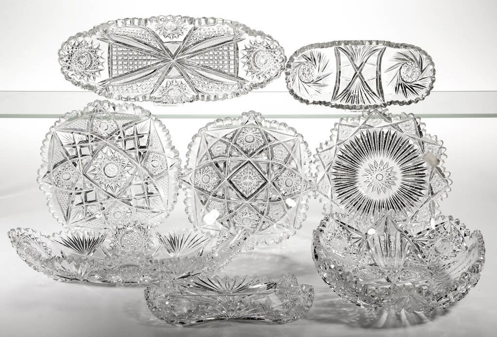 AMERICAN BRILLIANT CUT GLASS ASSORTED TABLE ARTICLES, (1 of 1)