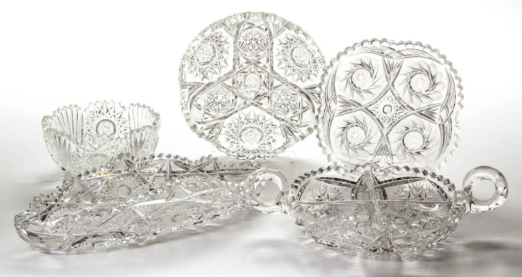 AMERICAN BRILLIANT CUT AND ENGRAVED GLASS TABLE (1 of 5)