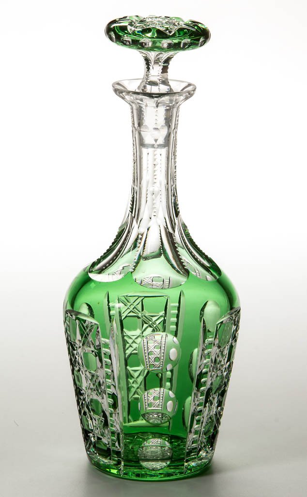 DORFLINGER "MONTROSE" CUT OVERLAY DECANTER (1 of 2)