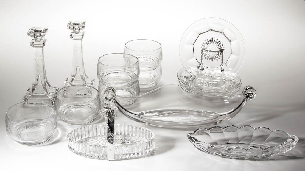 ASSORTED HEISEY PRESSED GLASS ARTICLES, LOT OF 12 (1 of 1)