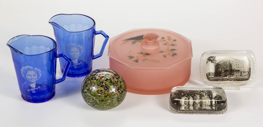 ASSORTED GLASS ARTICLES, LOT OF SIX (1 of 1)