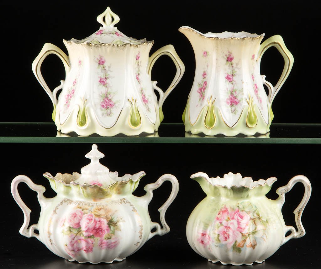 R.S. PRUSSIA PORCELAIN TEA ARTICLES, LOT OF FOUR (1 of 1)