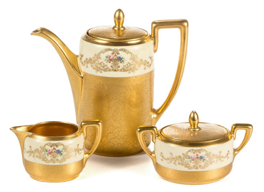 PICKARD GOLD-DECORATED CONTINENTAL CHINA COFFEE (1 of 1)