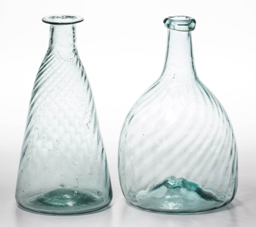 ASSORTED PATTERN-MOLDED BOTTLES, LOT OF TWO (1 of 1)