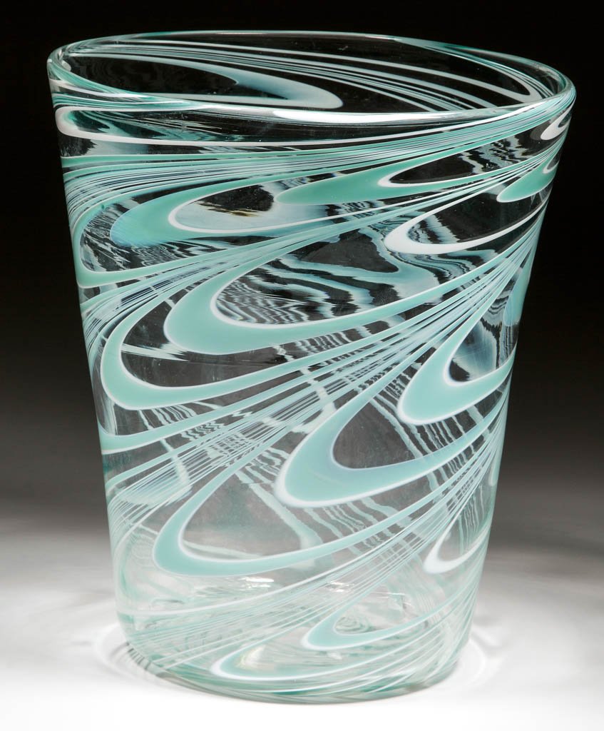 FREE-BLOWN MARBRIE-DECORATED OVERSIZED FLIP GLASS (1 of 1)