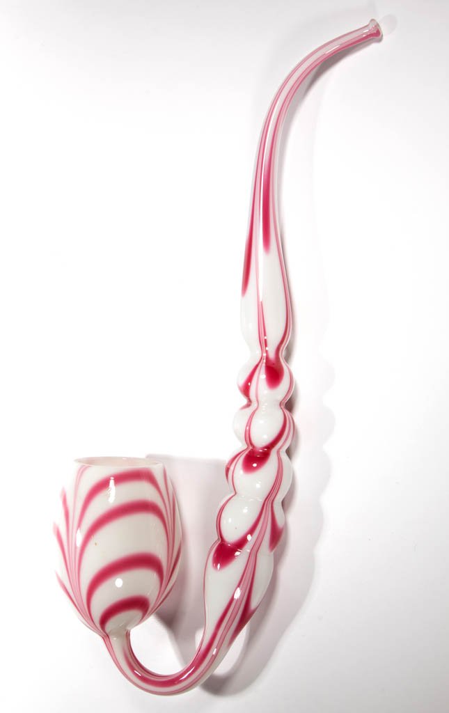 FREE-BLOWN MARBRIE-DECORATED PIPE WHIMSY (1 of 1)