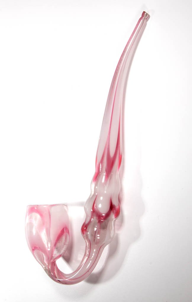 FREE-BLOWN MARBRIE-DECORATED PIPE WHIMSY (1 of 1)