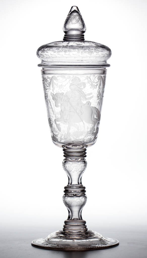 CONTINENTAL FREE-BLOWN AND ENGRAVED BALUSTER POKAL AND (1 of 5)