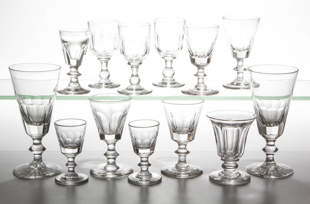 ASSORTED CUT GLASS STEMS, LOT OF 13 (1 of 1)