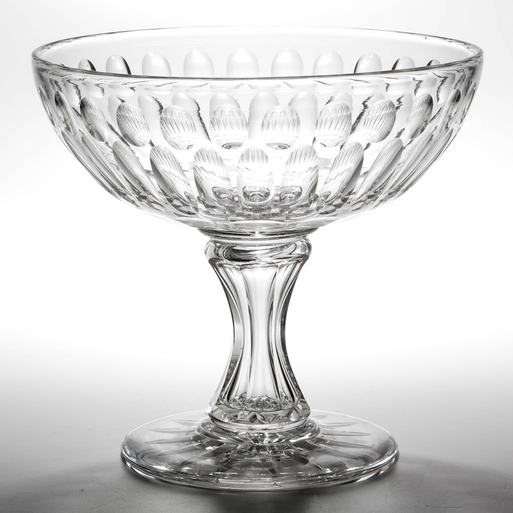 AMERICAN CUT OVAL AND THUMBPRINT LARGE COMPOTE (1 of 1)
