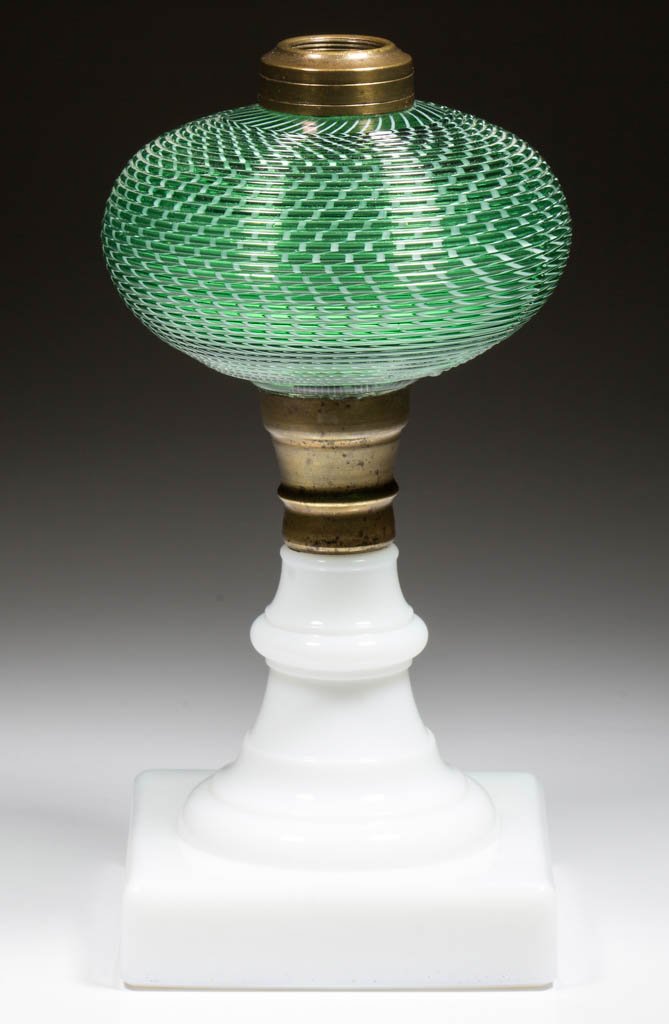 REED OVAL FONT KEROSENE STAND LAMP (1 of 1)