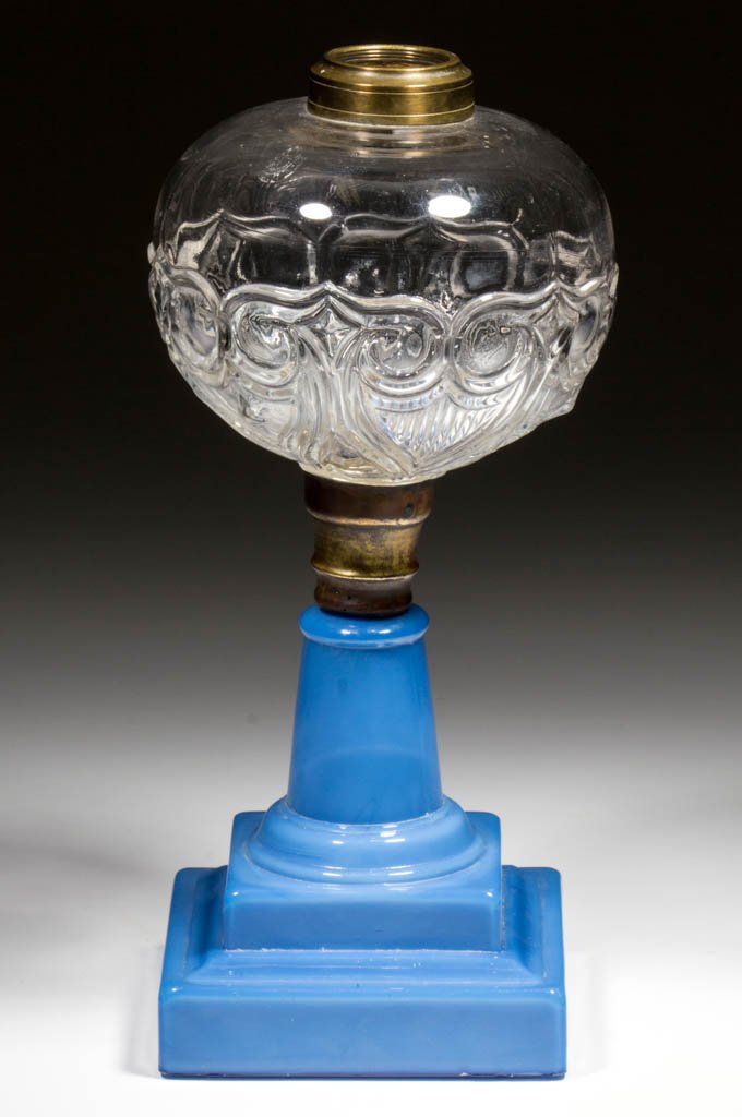 OWL AND SHIELD KEROSENE STAND LAMP (1 of 1)