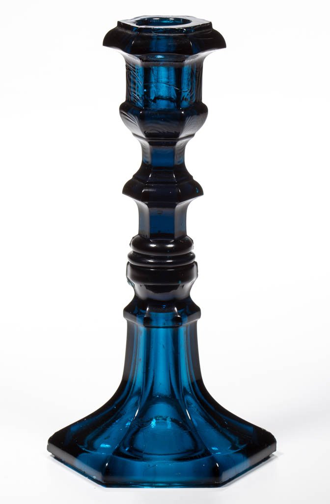 PRESSED HEXAGONAL CANDLESTICK (1 of 1)