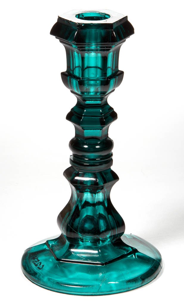 PRESSED HEXAGONAL AND CIRCULAR CANDLESTICK (1 of 1)