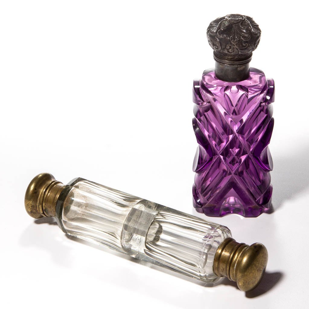 ASSORTED CUT PUNGENTS / SCENT BOTTLES, LOT OF TWO (1 of 1)