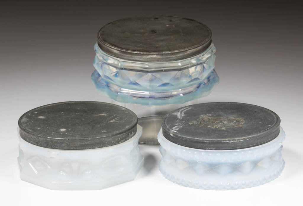 ASSORTED PRESSED DIAMOND PATTERN OINTMENT BOXES, LOT OF (1 of 1)