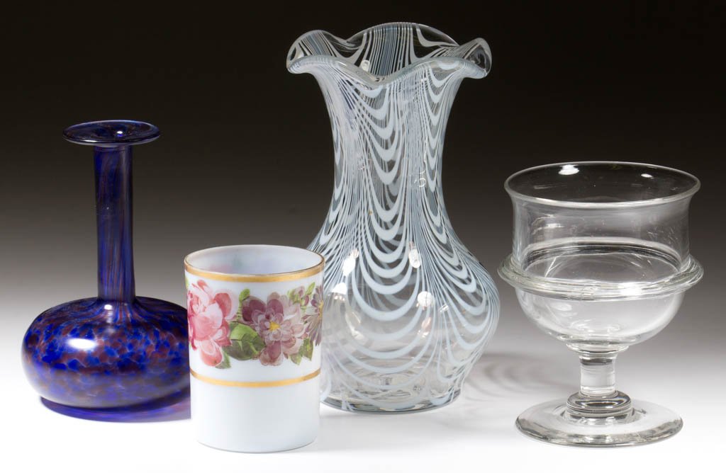 ASSORTED BLOWN GLASS ARTICLES, LOT OF FOUR (1 of 1)