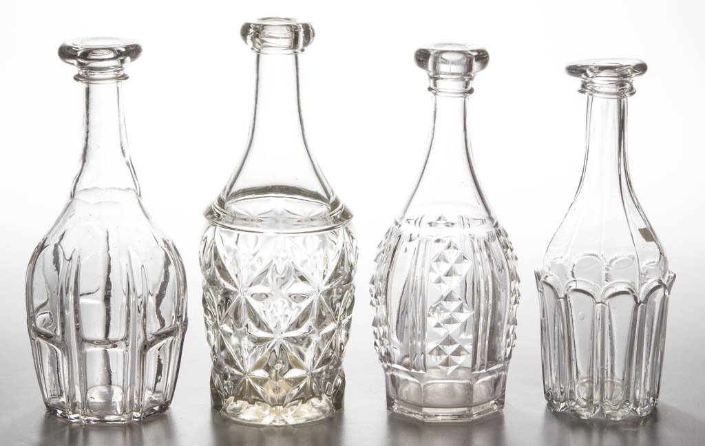ASSORTED EAPG BAR DECANTERS, LOT OF FOUR (1 of 1)