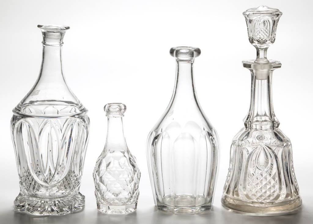 ASSORTED FLINT EAPG DECANTERS, LOT OF FOUR (1 of 1)