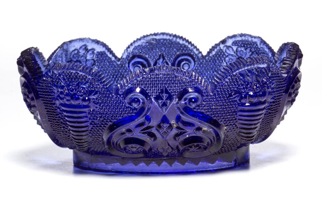 OL-12 CORNUCOPIA AND SCROLL OVAL PRESSED OPEN SALT (1 of 1)