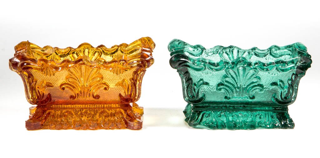 ASSORTED LACY SHELL PRESSED OPEN SALTS, LOT OF TWO (1 of 1)