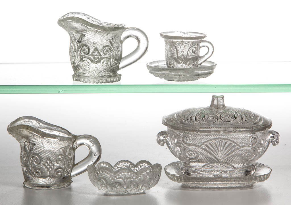 ASSORTED PRESSED LACY TOY ARTICLES, LOT OF SEVEN (1 of 1)