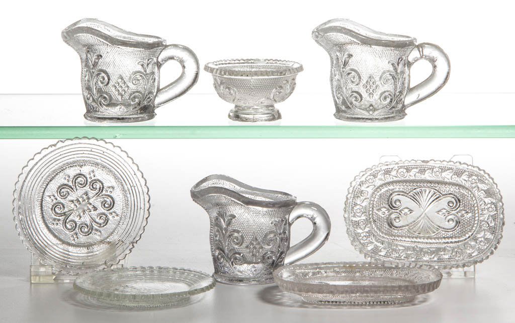 ASSORTED PRESSED LACY TOY ARTICLES, LOT OF EIGHT (1 of 1)