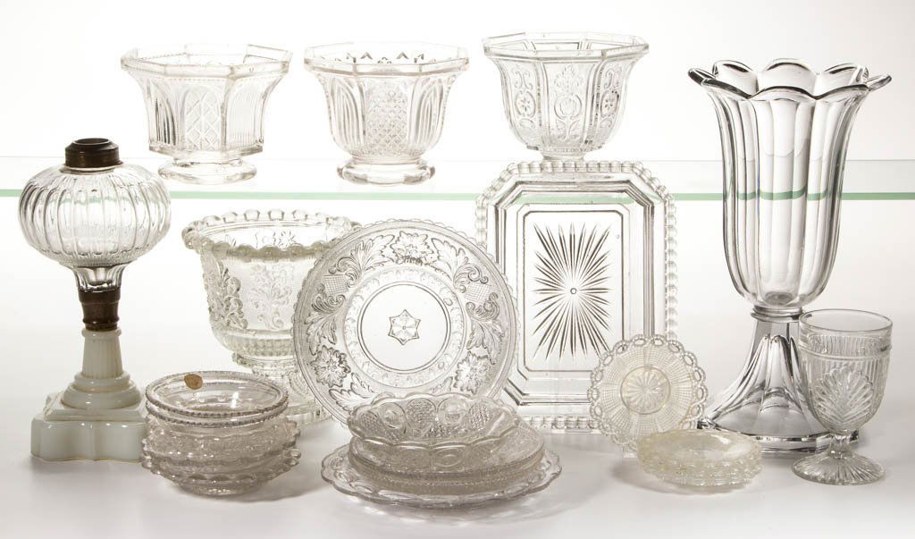 ASSORTED PRESSED GLASS ARTICLES, LOT OF 23 (1 of 1)