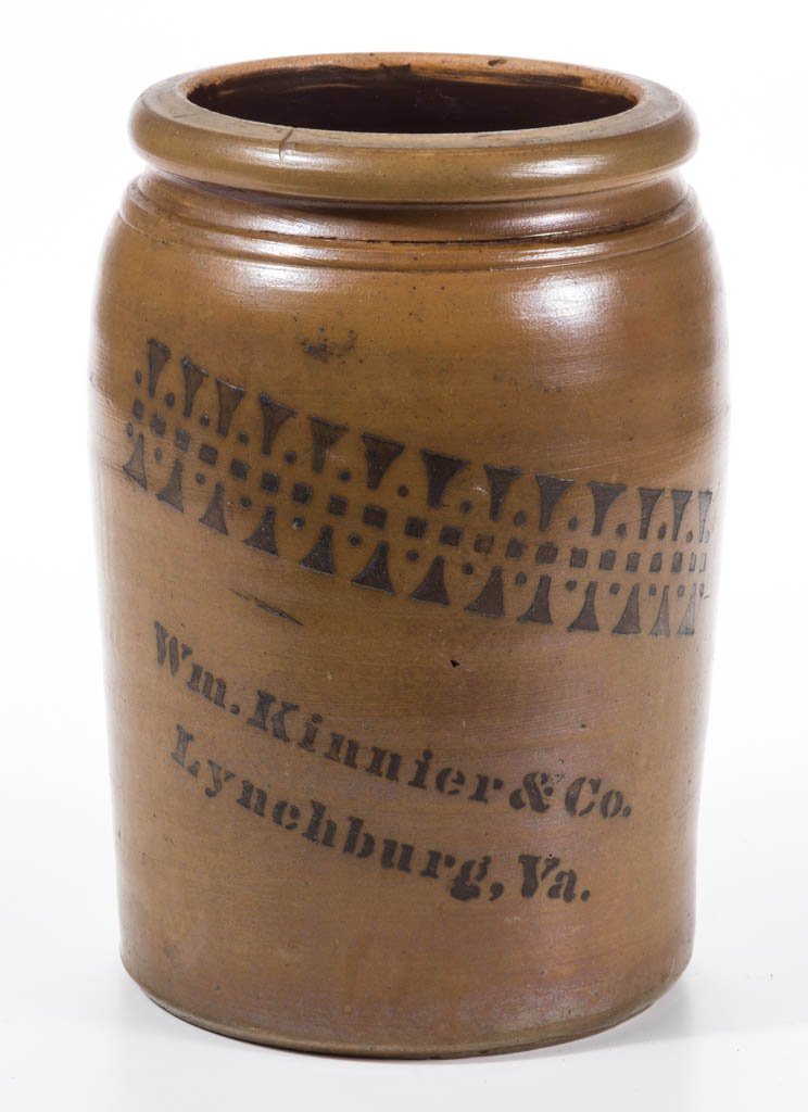 VIRGINIA MERCHANT'S STENCILED STONEWARE JAR (1 of 1)