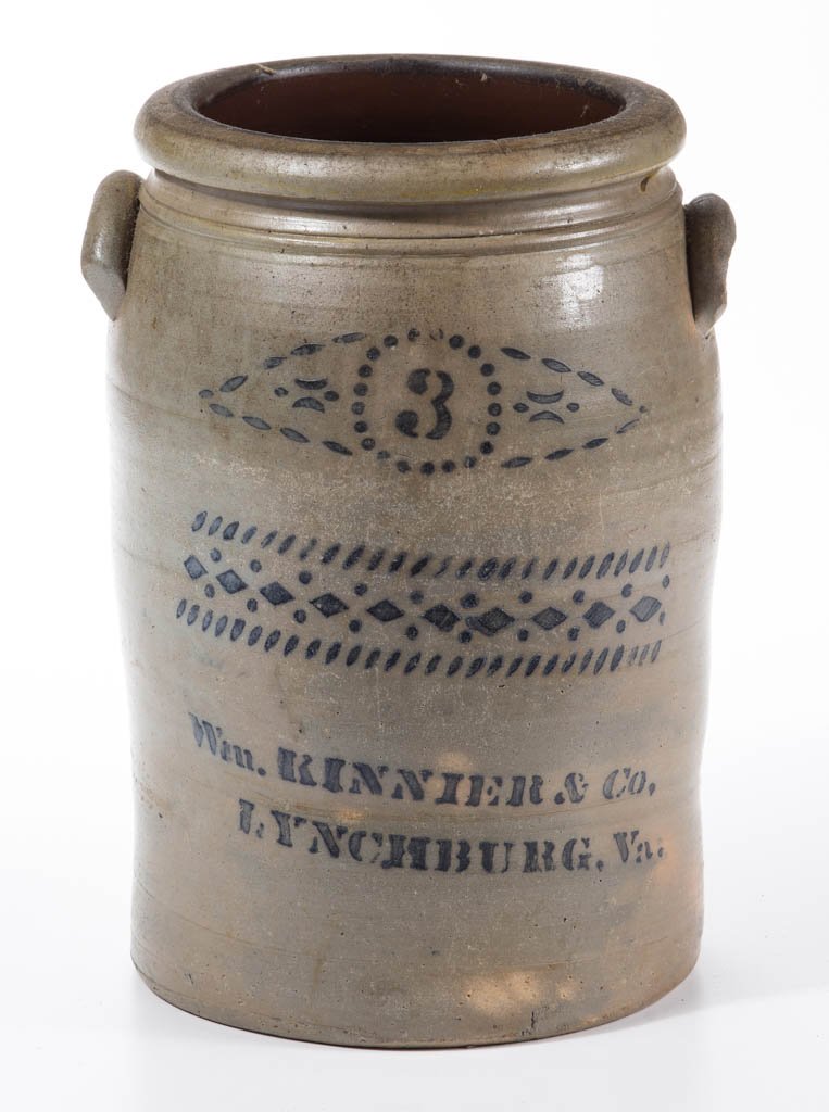 VIRGINIA MERCHANT'S STENCILED STONEWARE JAR (1 of 1)