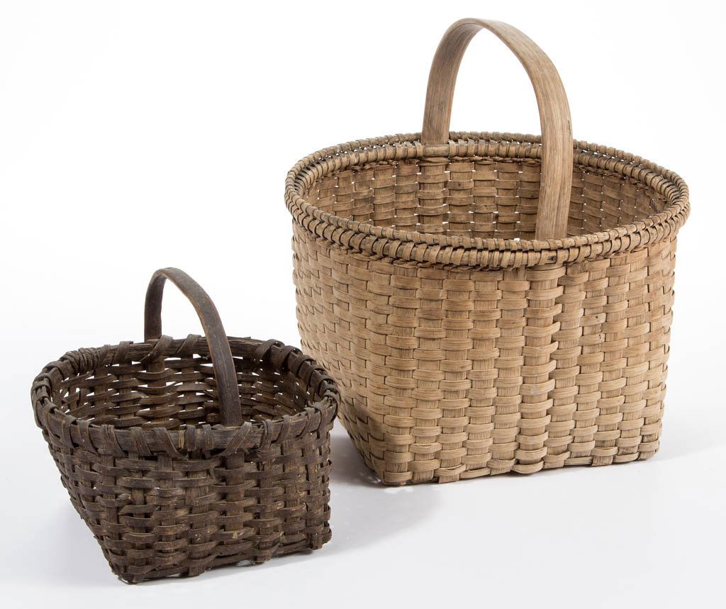 VIRGINIA WOVEN SPLINT BASKETS, LOT OF TWO (1 of 3)