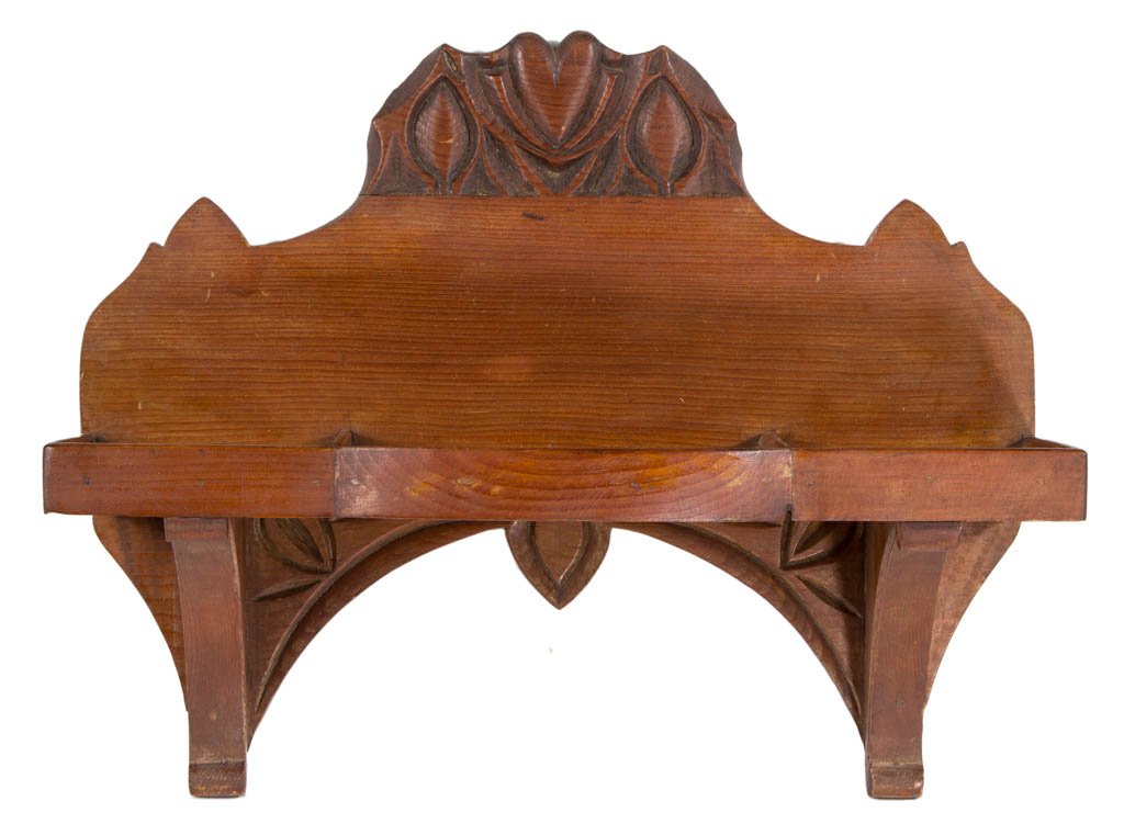 AMERICAN CARVED PINE DIMINUTIVE WALL SHELF (1 of 1)