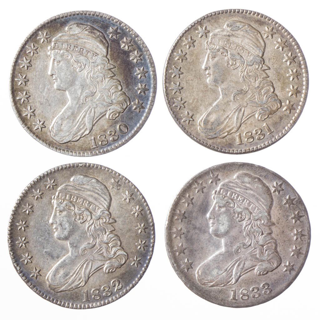 UNITED STATES SILVER CAPPED BUST, LETTERED EDGE (1 of 2)