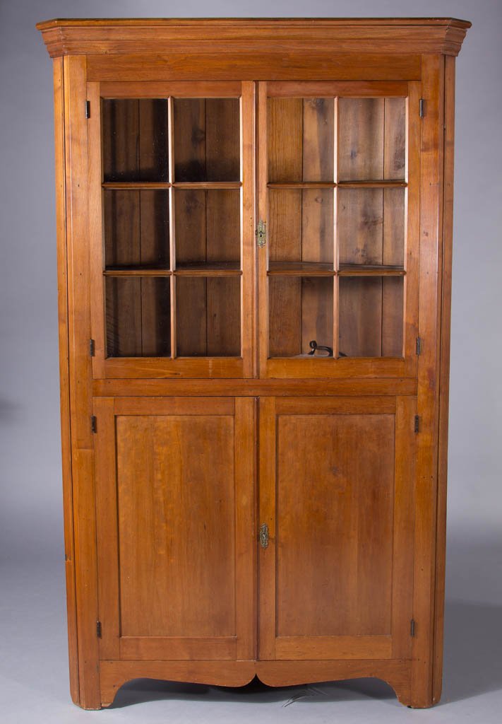 SOUTHEASTERN VIRGINIA WALNUT AND CHERRY CORNER CUPBOARD (1 of 1)