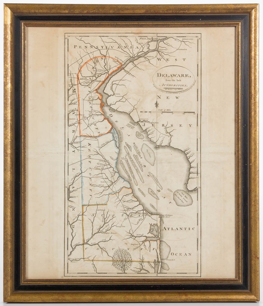 MATHEW CAREY (AMERICAN, 1760-1839) MAP OF DELAWARE (1 of 2)