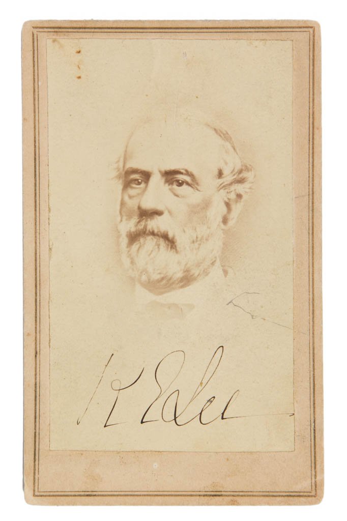 DOUBLE AUTOGRAPHED ROBERT E. LEE CDV PHOTOGRAPH (1 of 2)