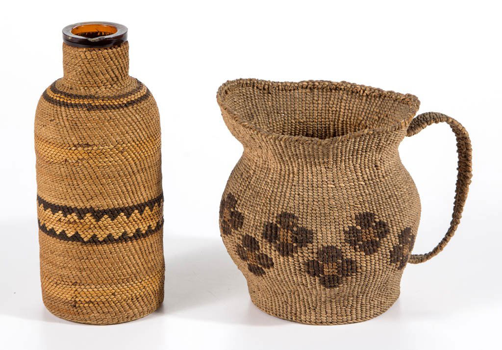 NORTHWEST COAST NATIVE AMERICAN TWINED BASKETS, LOT OF (1 of 2)