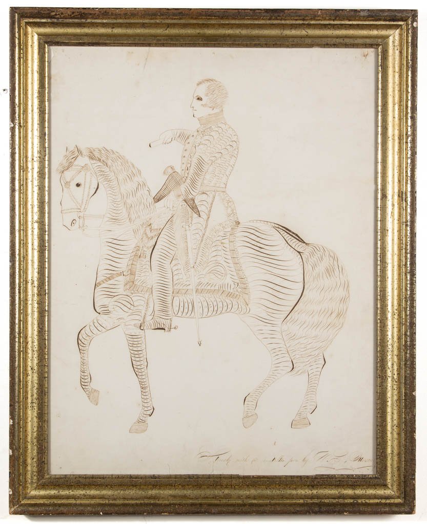 AMERICAN SCHOOL (19TH CENTURY) FOLK ART SPENCERIAN (1 of 2)