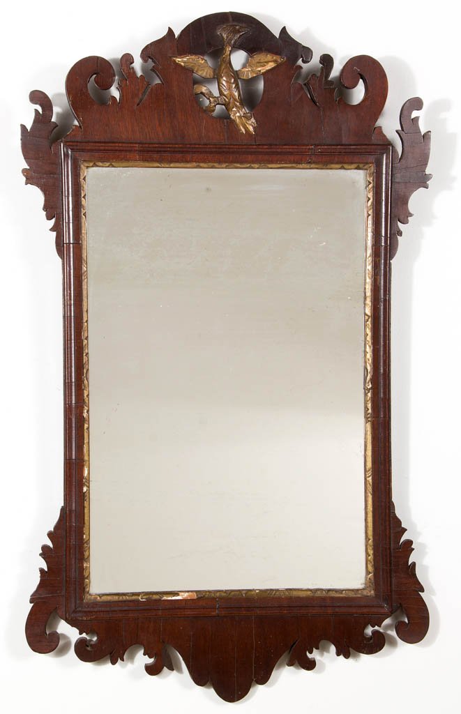 CHIPPENDALE MAHOGANY WALL MIRROR (1 of 1)