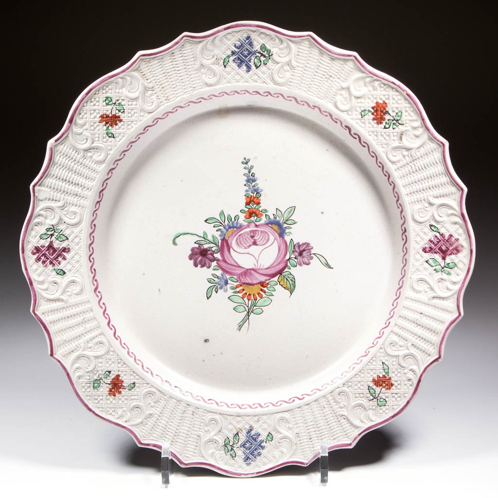 ENGLISH WHITE SALT-GLAZED STONEWARE PLATE (1 of 1)