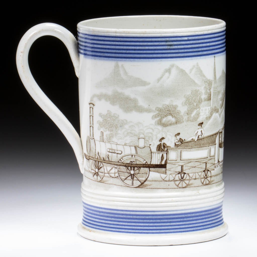 ENGLISH PEARLWARE TRANSFER-PRINTED CERAMIC MUG (1 of 3)