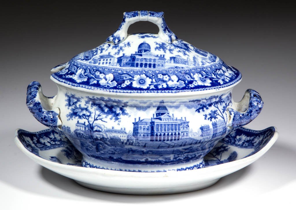ENGLISH TRANSFER-PRINTED AMERICAN VIEW CERAMIC TUREEN (1 of 1)
